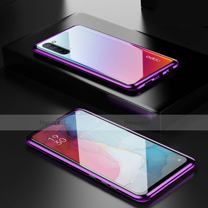 Luxury Aluminum Metal Frame Mirror Cover Case 360 Degrees M03 for Oppo K7 5G