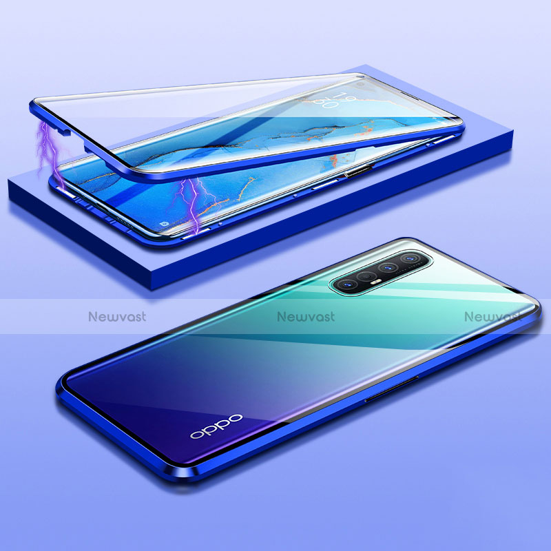 Luxury Aluminum Metal Frame Mirror Cover Case 360 Degrees M03 for Oppo Reno3 Pro