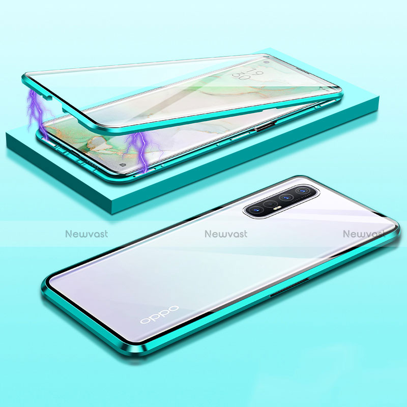 Luxury Aluminum Metal Frame Mirror Cover Case 360 Degrees M03 for Oppo Reno3 Pro