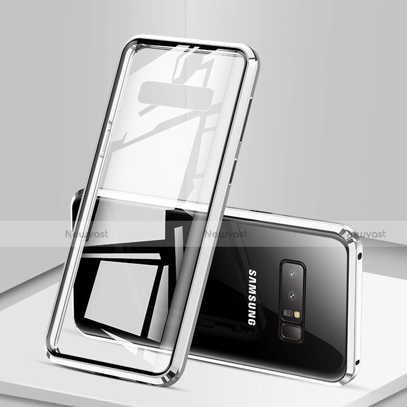 Luxury Aluminum Metal Frame Mirror Cover Case 360 Degrees M03 for Samsung Galaxy Note 8 Duos N950F