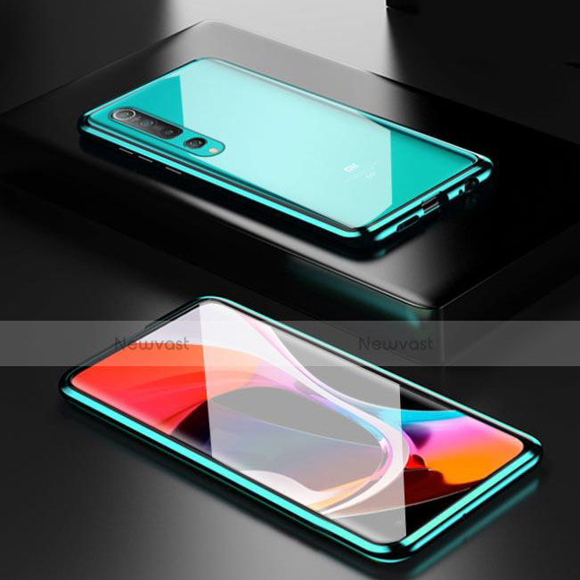 Luxury Aluminum Metal Frame Mirror Cover Case 360 Degrees M03 for Xiaomi Mi 10 Green