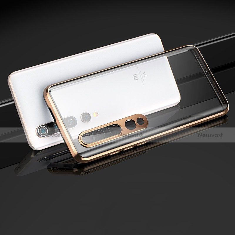 Luxury Aluminum Metal Frame Mirror Cover Case 360 Degrees M03 for Xiaomi Mi 10 Pro Gold