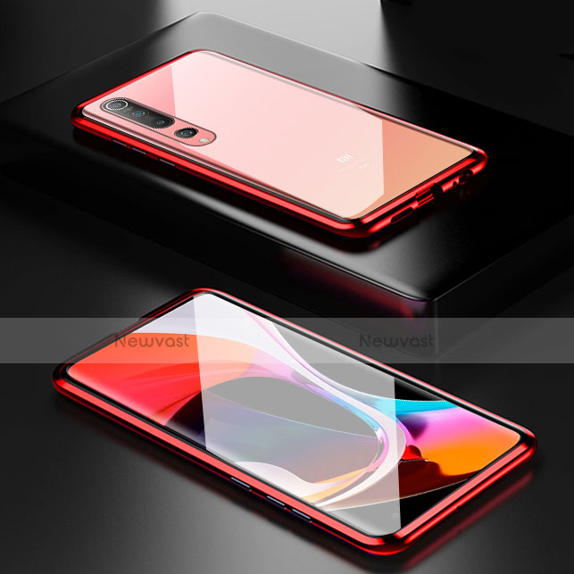 Luxury Aluminum Metal Frame Mirror Cover Case 360 Degrees M03 for Xiaomi Mi 10 Red