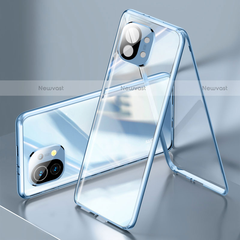 Luxury Aluminum Metal Frame Mirror Cover Case 360 Degrees M03 for Xiaomi Mi 11 Lite 4G