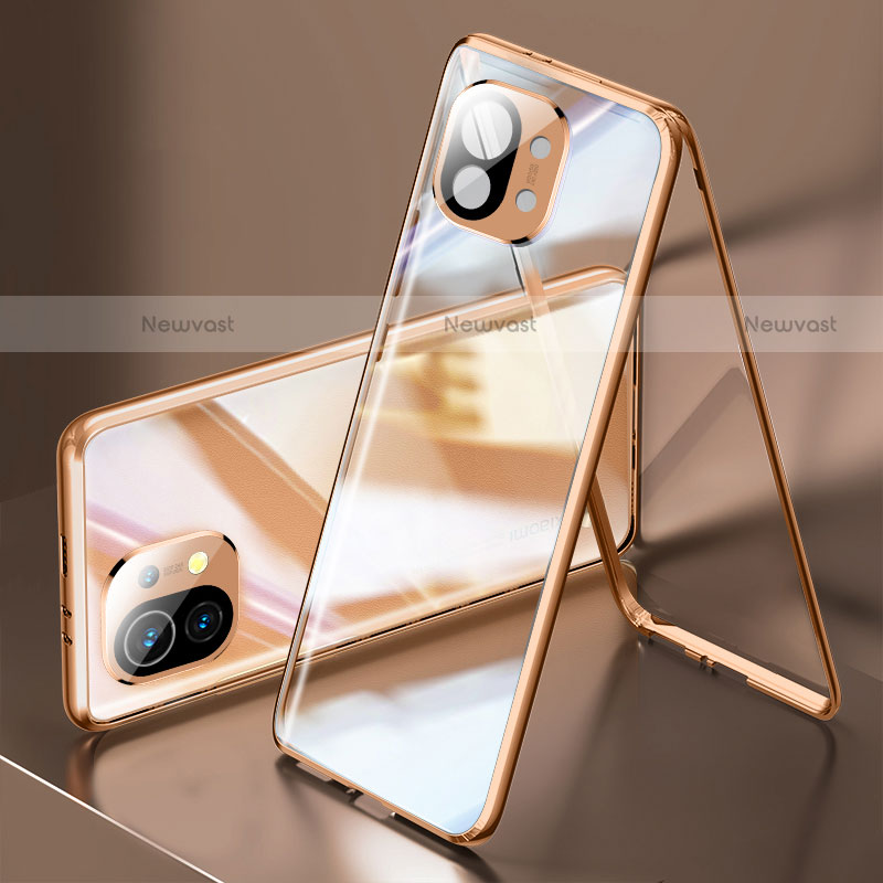 Luxury Aluminum Metal Frame Mirror Cover Case 360 Degrees M03 for Xiaomi Mi 11 Lite 5G NE