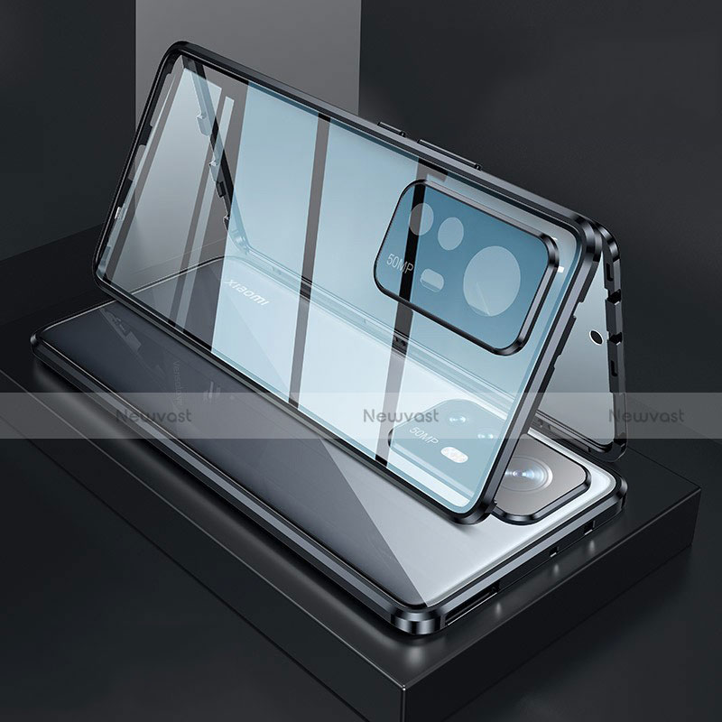 Luxury Aluminum Metal Frame Mirror Cover Case 360 Degrees M03 for Xiaomi Mi 12 5G Black