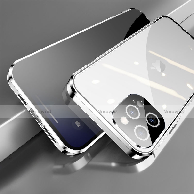 Luxury Aluminum Metal Frame Mirror Cover Case 360 Degrees M04 for Apple iPhone 13 Pro