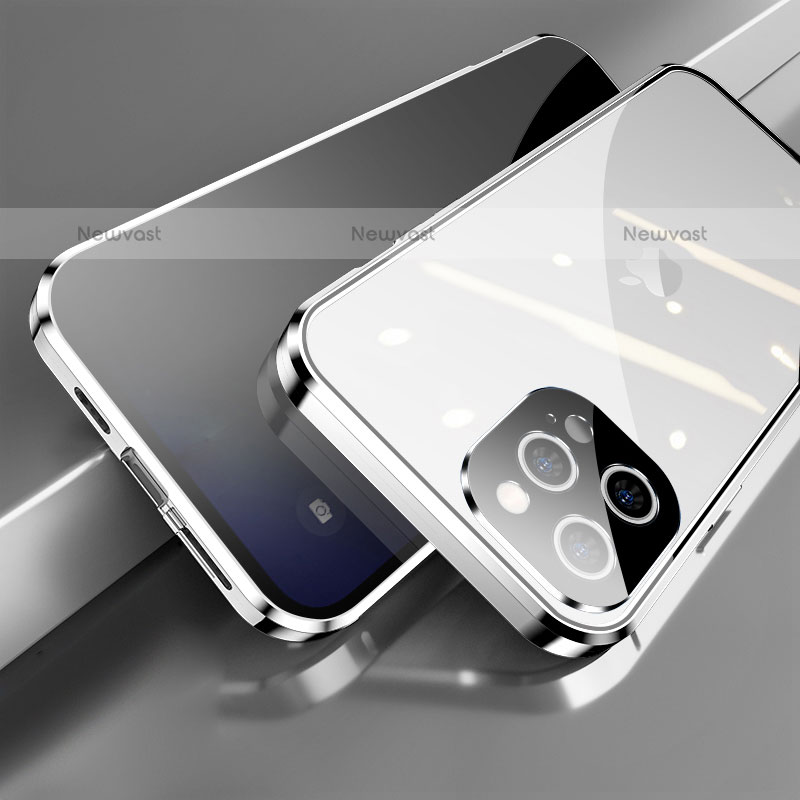 Luxury Aluminum Metal Frame Mirror Cover Case 360 Degrees M04 for Apple iPhone 15 Pro