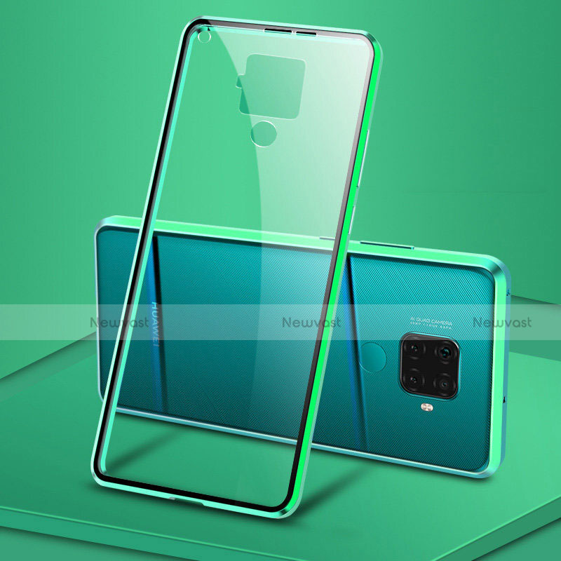 Luxury Aluminum Metal Frame Mirror Cover Case 360 Degrees M04 for Huawei Nova 5z Green