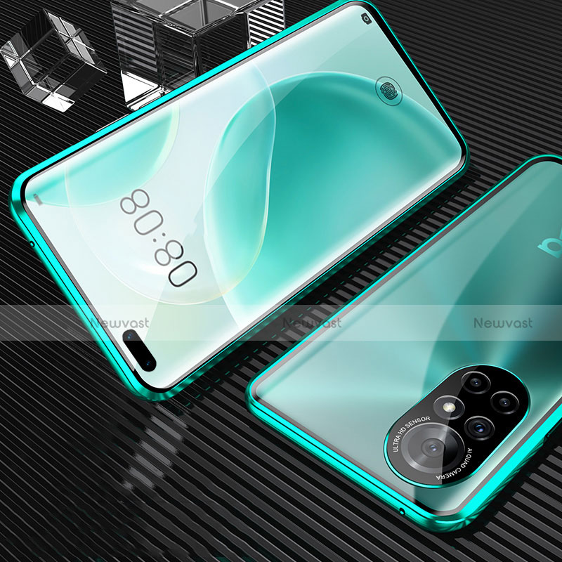 Luxury Aluminum Metal Frame Mirror Cover Case 360 Degrees M04 for Huawei Nova 8 Pro 5G Green