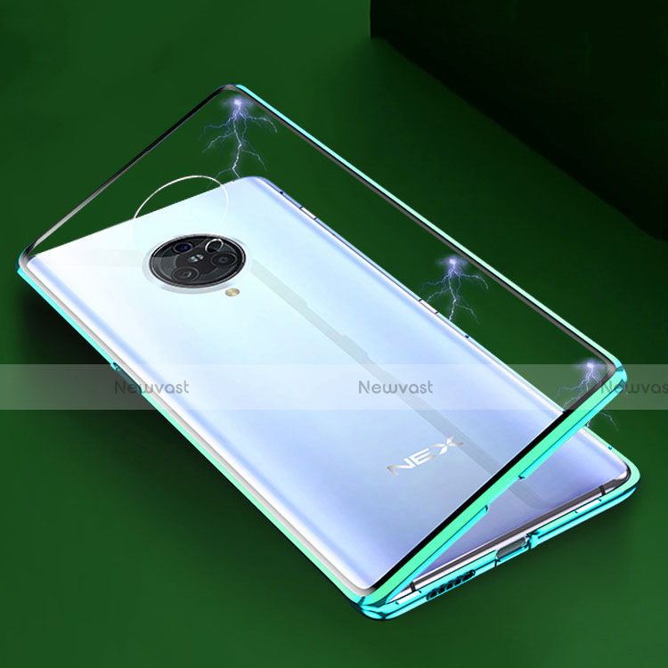 Luxury Aluminum Metal Frame Mirror Cover Case 360 Degrees M04 for Vivo Nex 3 Green