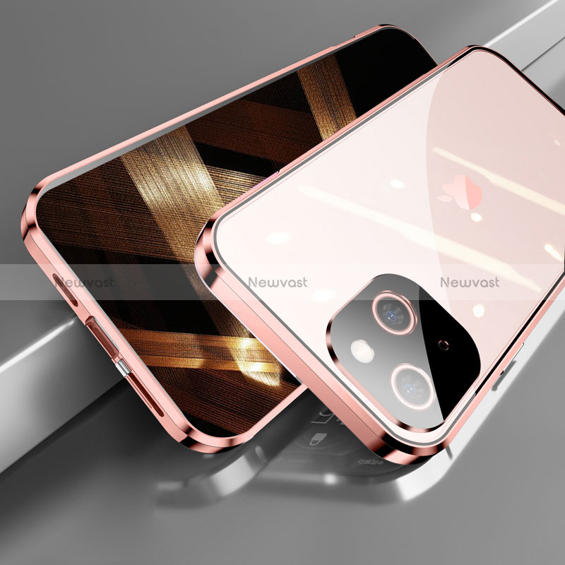 Luxury Aluminum Metal Frame Mirror Cover Case 360 Degrees M05 for Apple iPhone 15