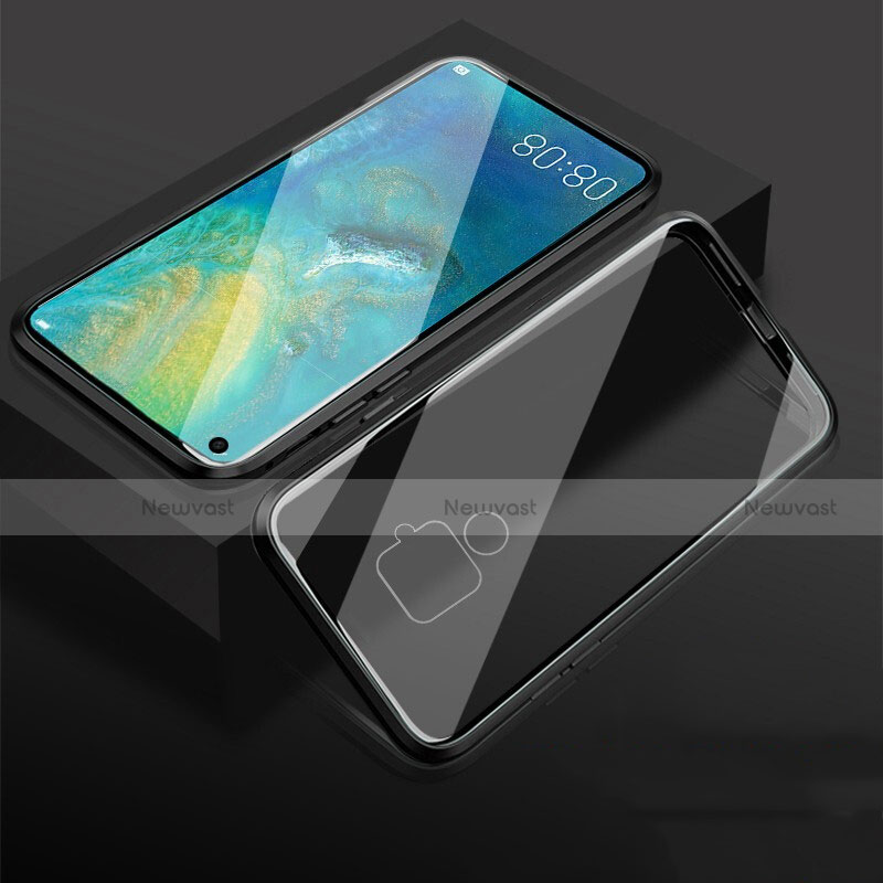 Luxury Aluminum Metal Frame Mirror Cover Case 360 Degrees M05 for Huawei Nova 5i Pro Black