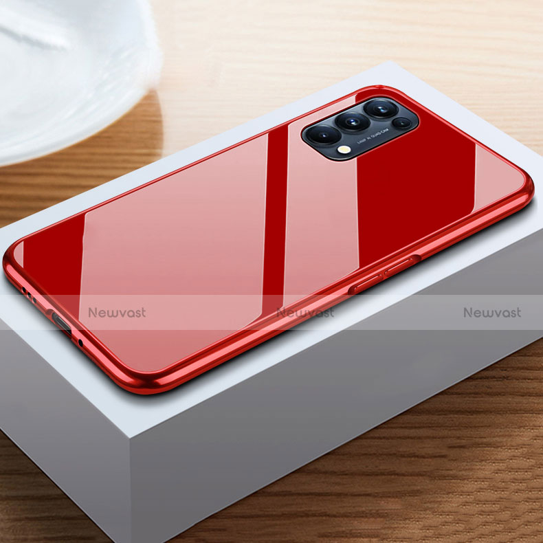 Luxury Aluminum Metal Frame Mirror Cover Case 360 Degrees M05 for Oppo Find X3 Lite 5G