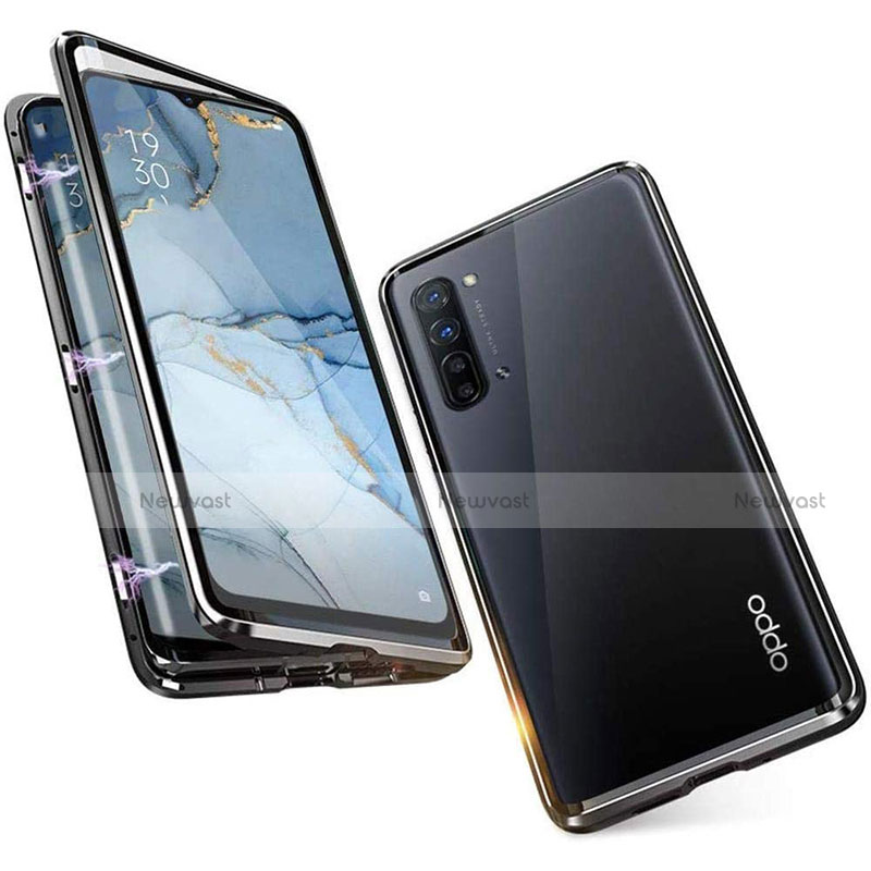 Luxury Aluminum Metal Frame Mirror Cover Case 360 Degrees M05 for Oppo Reno3