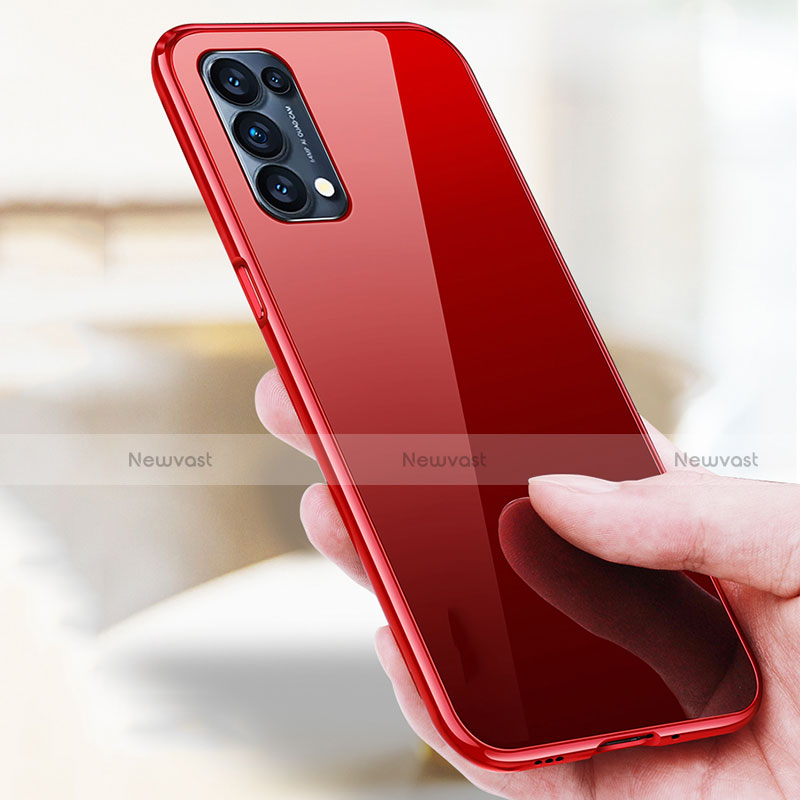 Luxury Aluminum Metal Frame Mirror Cover Case 360 Degrees M05 for Oppo Reno5 5G