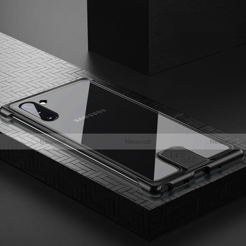 Luxury Aluminum Metal Frame Mirror Cover Case 360 Degrees M05 for Samsung Galaxy Note 10 5G Black