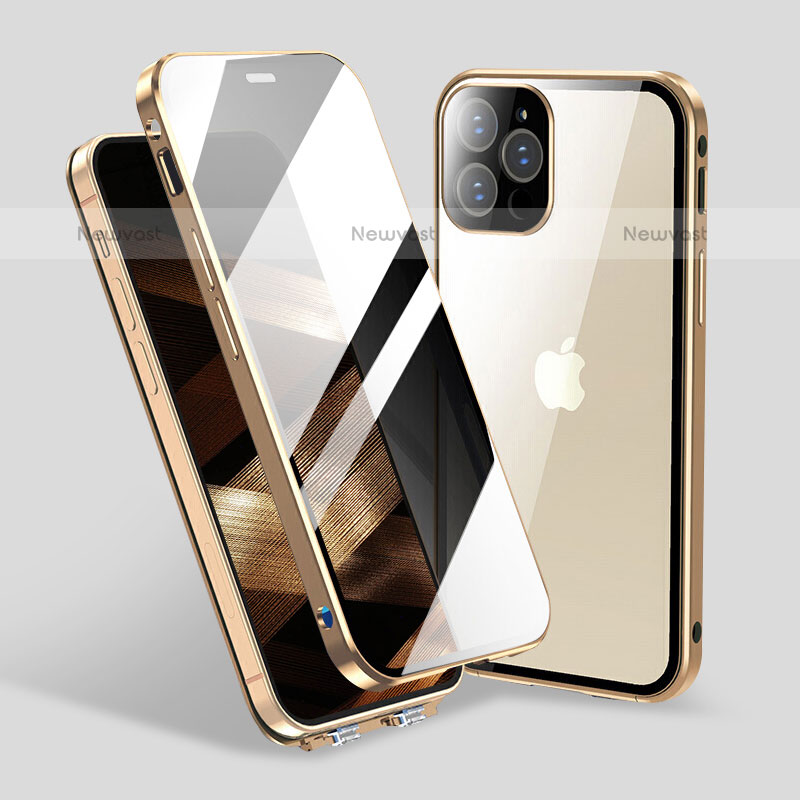 Luxury Aluminum Metal Frame Mirror Cover Case 360 Degrees M06 for Apple iPhone 15 Pro