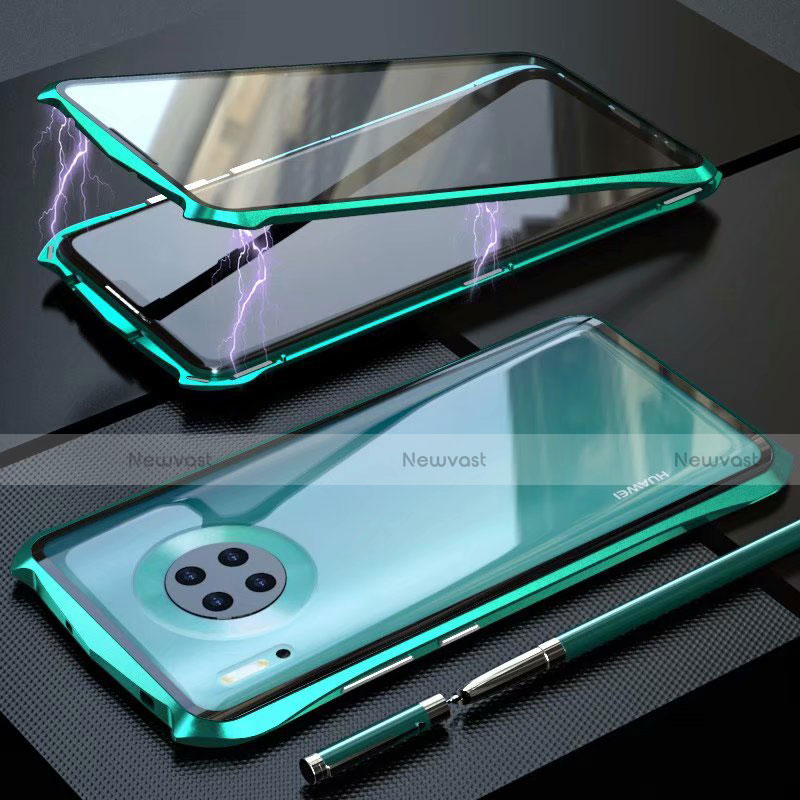 Luxury Aluminum Metal Frame Mirror Cover Case 360 Degrees M06 for Huawei Mate 30 5G Green