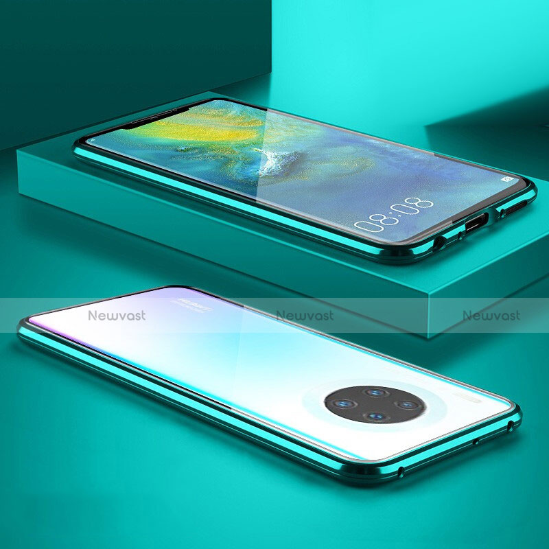 Luxury Aluminum Metal Frame Mirror Cover Case 360 Degrees M07 for Huawei Mate 30 Green