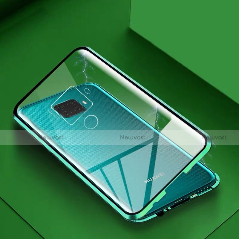 Luxury Aluminum Metal Frame Mirror Cover Case 360 Degrees M07 for Huawei Mate 30 Lite Green