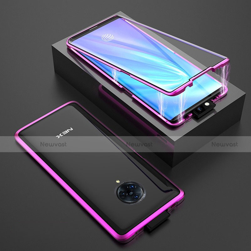 Luxury Aluminum Metal Frame Mirror Cover Case 360 Degrees M08 for Vivo Nex 3