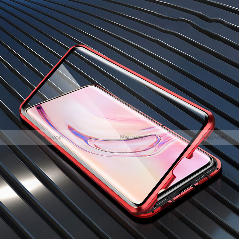 Luxury Aluminum Metal Frame Mirror Cover Case 360 Degrees M08 for Xiaomi Mi 10 Pro Red