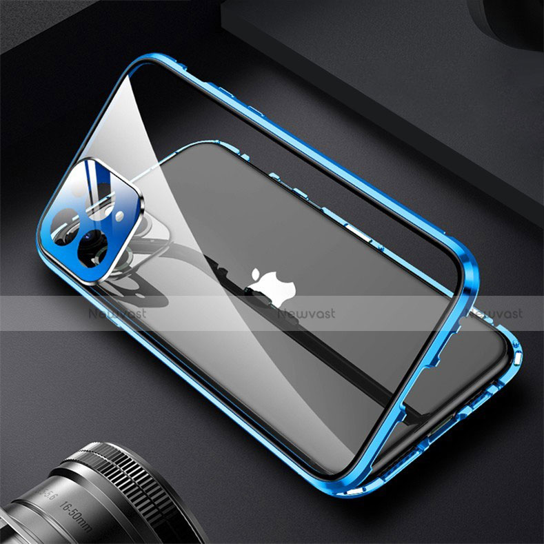 Luxury Aluminum Metal Frame Mirror Cover Case 360 Degrees M09 for Apple iPhone 13 Pro