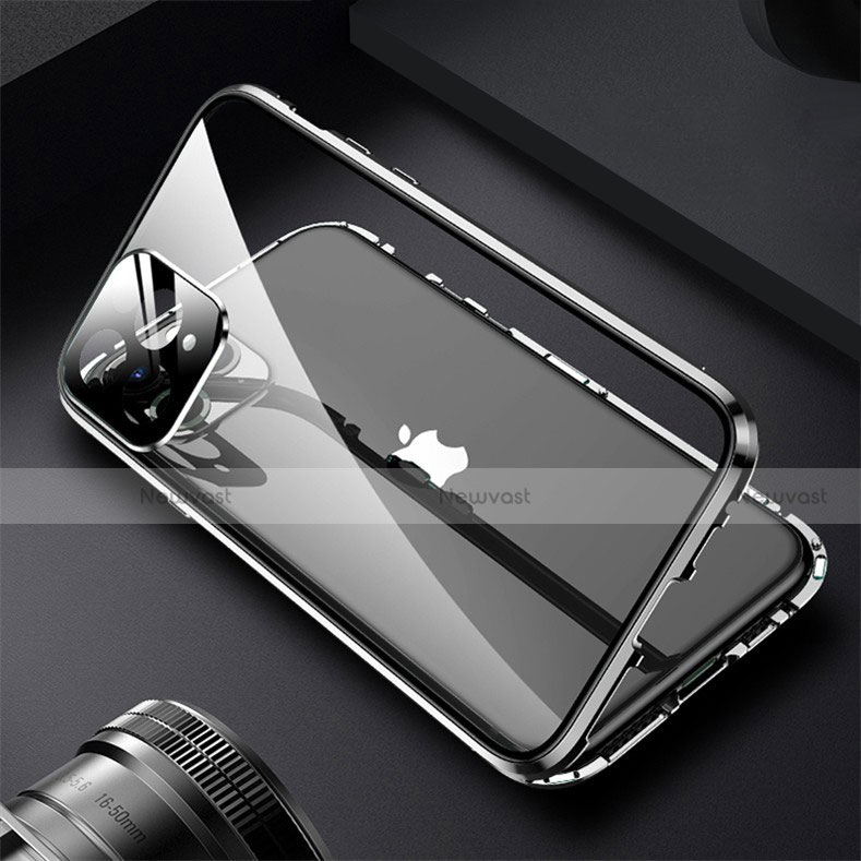 Luxury Aluminum Metal Frame Mirror Cover Case 360 Degrees M09 for Apple iPhone 14 Pro