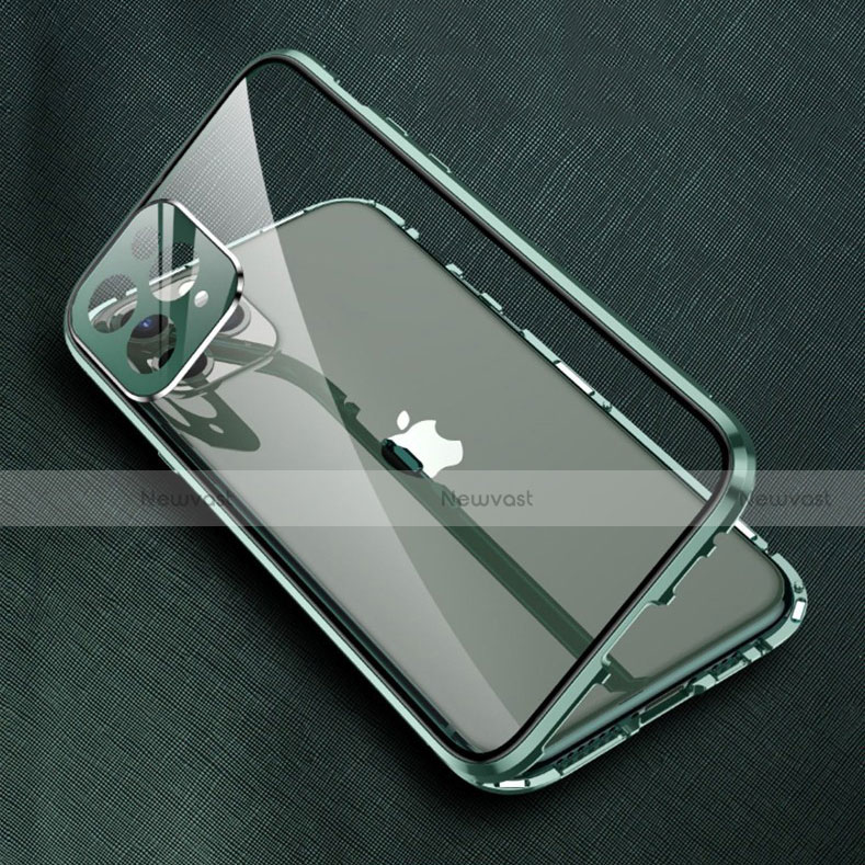 Luxury Aluminum Metal Frame Mirror Cover Case 360 Degrees M09 for Apple iPhone 14 Pro