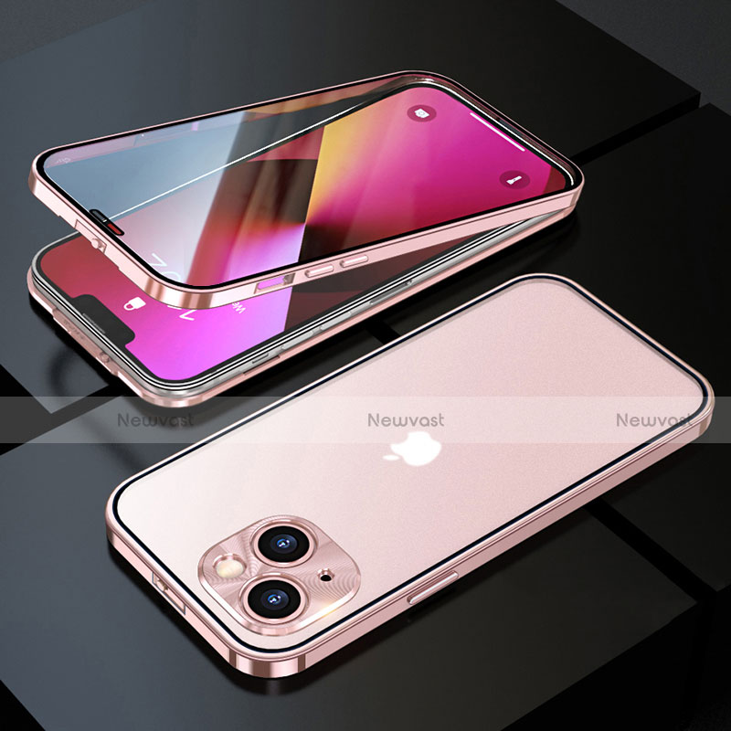 Luxury Aluminum Metal Frame Mirror Cover Case 360 Degrees M10 for Apple iPhone 13 Mini