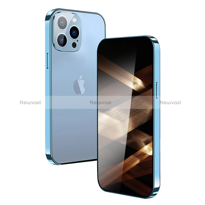 Luxury Aluminum Metal Frame Mirror Cover Case 360 Degrees M10 for Apple iPhone 14 Pro