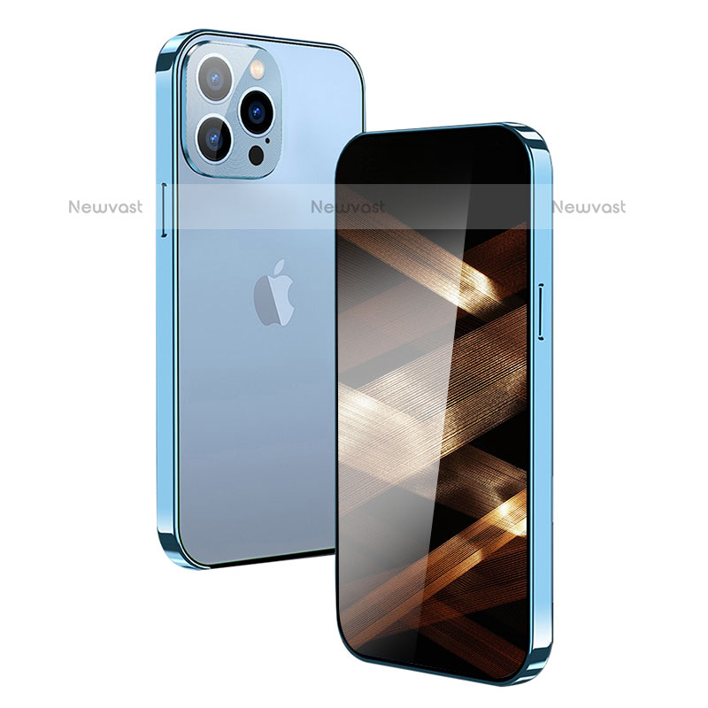 Luxury Aluminum Metal Frame Mirror Cover Case 360 Degrees M10 for Apple iPhone 15 Pro