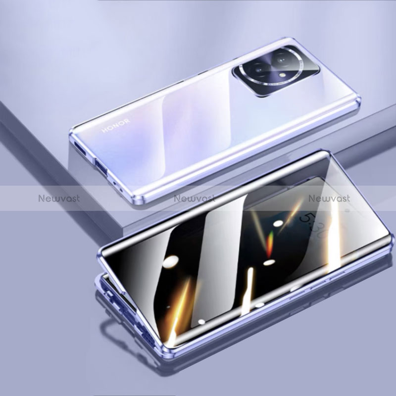 Luxury Aluminum Metal Frame Mirror Cover Case 360 Degrees P01 for Huawei Honor 100 5G