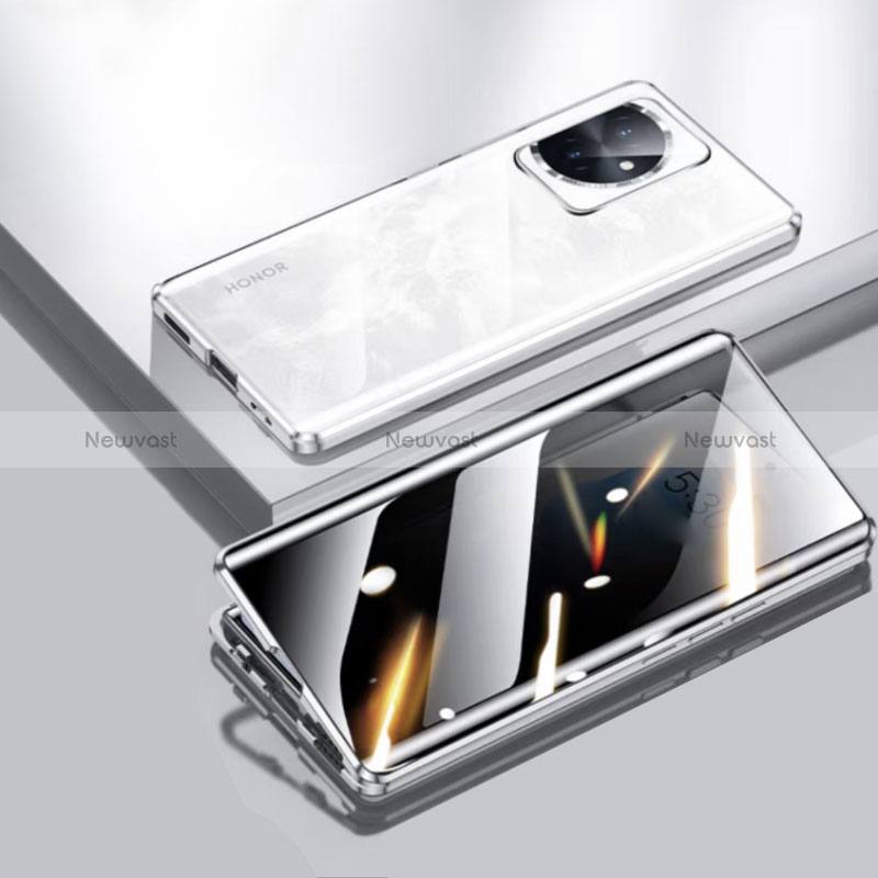 Luxury Aluminum Metal Frame Mirror Cover Case 360 Degrees P01 for Huawei Honor 100 5G