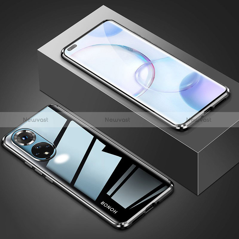 Luxury Aluminum Metal Frame Mirror Cover Case 360 Degrees P01 for Huawei Honor 50 Pro 5G