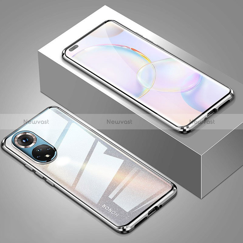 Luxury Aluminum Metal Frame Mirror Cover Case 360 Degrees P01 for Huawei Honor 50 Pro 5G