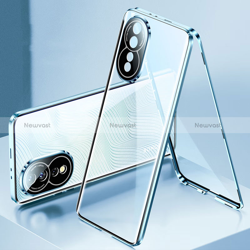 Luxury Aluminum Metal Frame Mirror Cover Case 360 Degrees P01 for Huawei Honor 80 5G