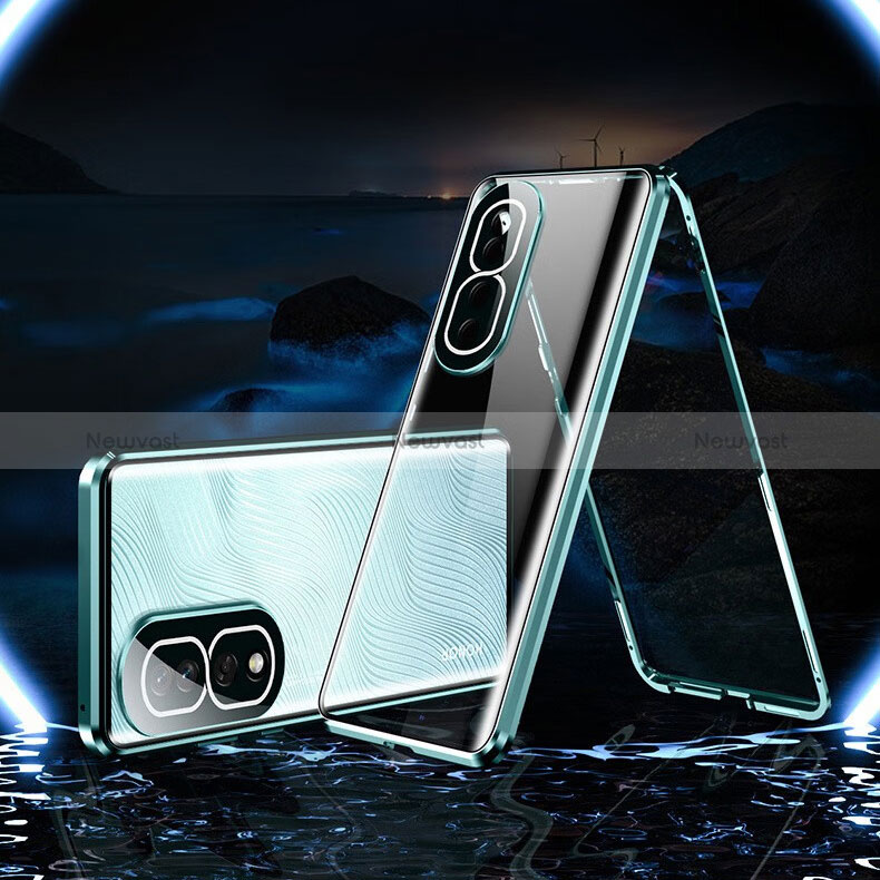 Luxury Aluminum Metal Frame Mirror Cover Case 360 Degrees P01 for Huawei Honor 80 Pro 5G