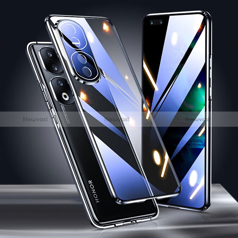 Luxury Aluminum Metal Frame Mirror Cover Case 360 Degrees P01 for Huawei Honor 90 Pro 5G