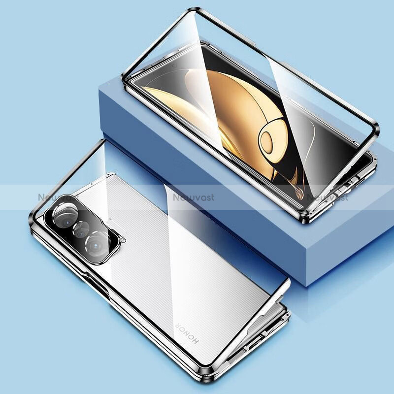 Luxury Aluminum Metal Frame Mirror Cover Case 360 Degrees P01 for Huawei Honor Magic V 5G