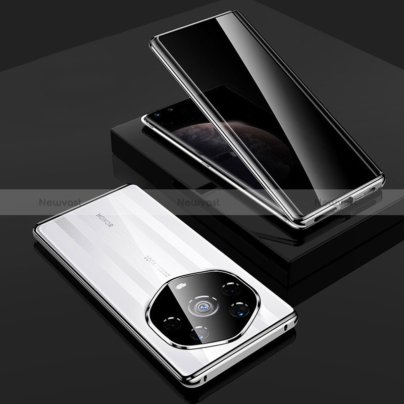 Luxury Aluminum Metal Frame Mirror Cover Case 360 Degrees P01 for Huawei Honor Magic3 Pro+ Plus 5G