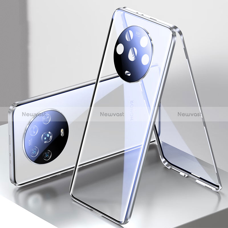 Luxury Aluminum Metal Frame Mirror Cover Case 360 Degrees P01 for Huawei Honor Magic4 5G