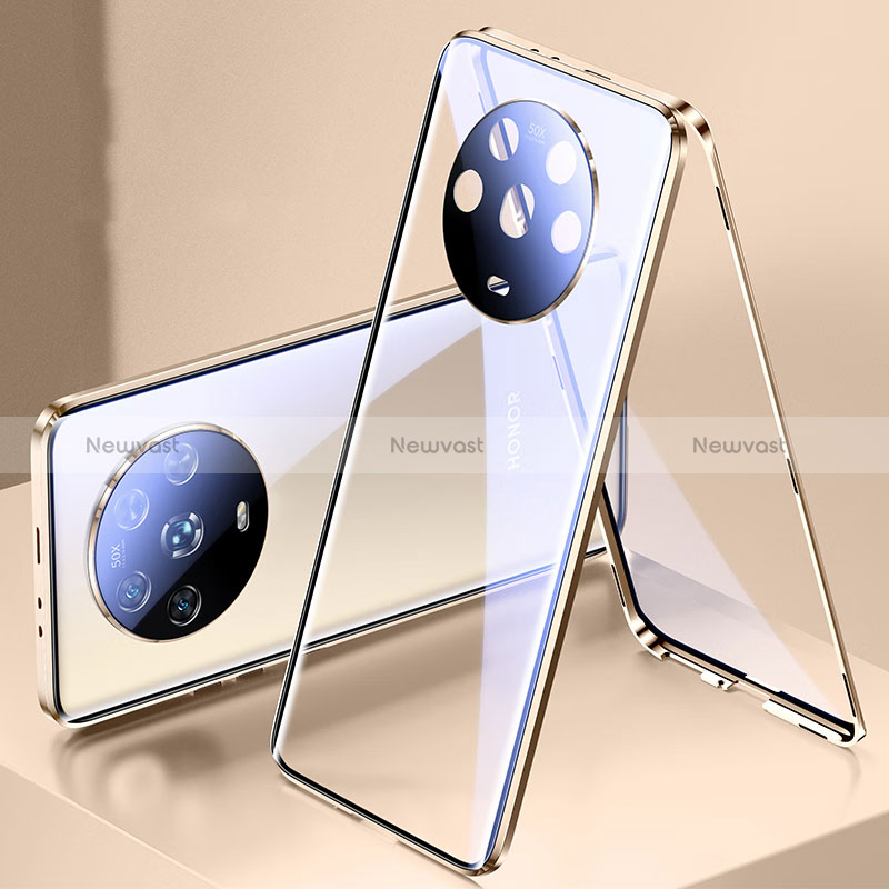 Luxury Aluminum Metal Frame Mirror Cover Case 360 Degrees P01 for Huawei Honor Magic4 5G