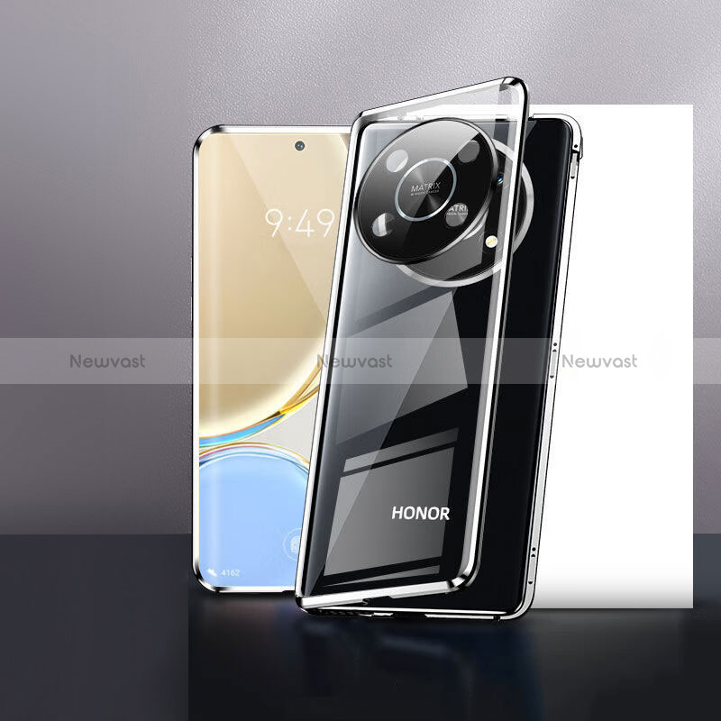 Luxury Aluminum Metal Frame Mirror Cover Case 360 Degrees P01 for Huawei Honor X9 5G