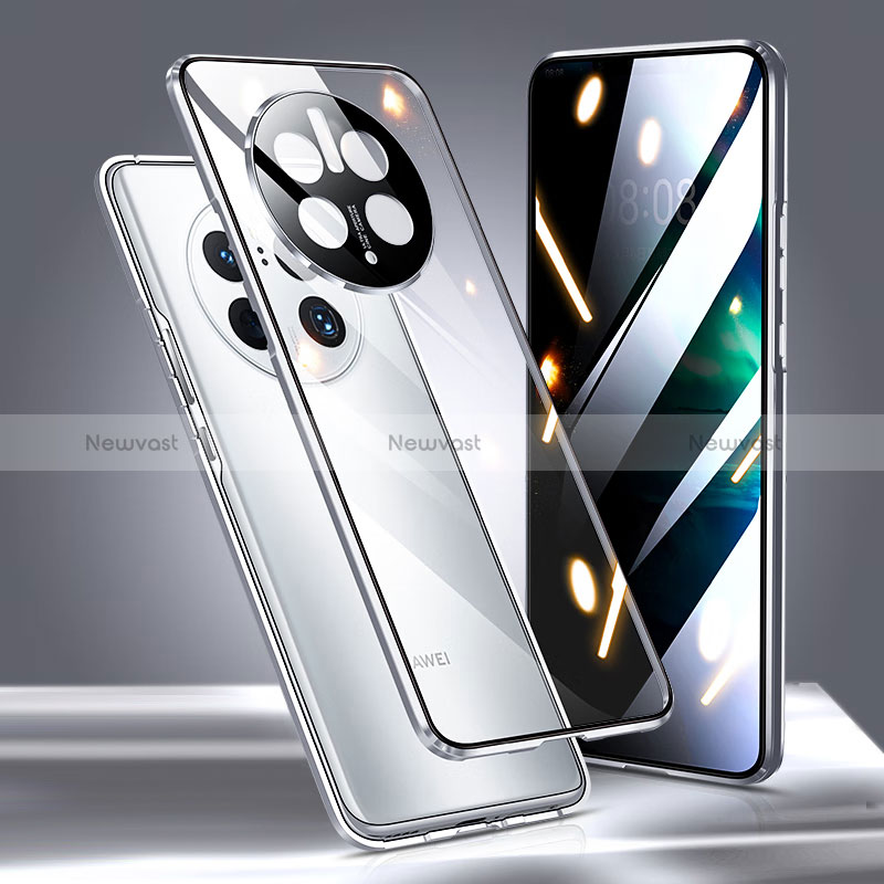 Luxury Aluminum Metal Frame Mirror Cover Case 360 Degrees P01 for Huawei Mate 50 Pro