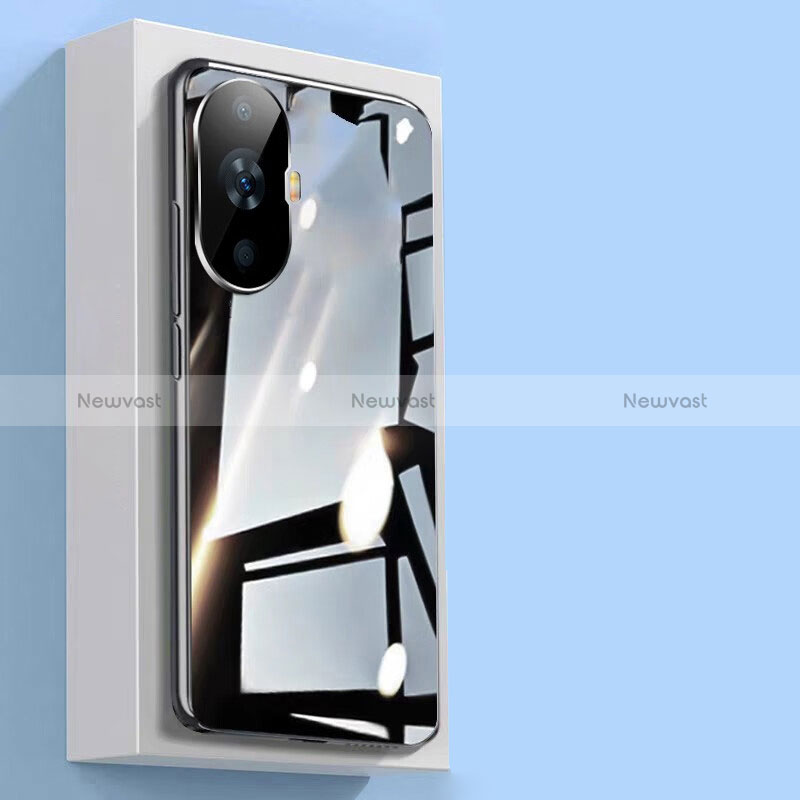 Luxury Aluminum Metal Frame Mirror Cover Case 360 Degrees P01 for Huawei Nova 11 Black