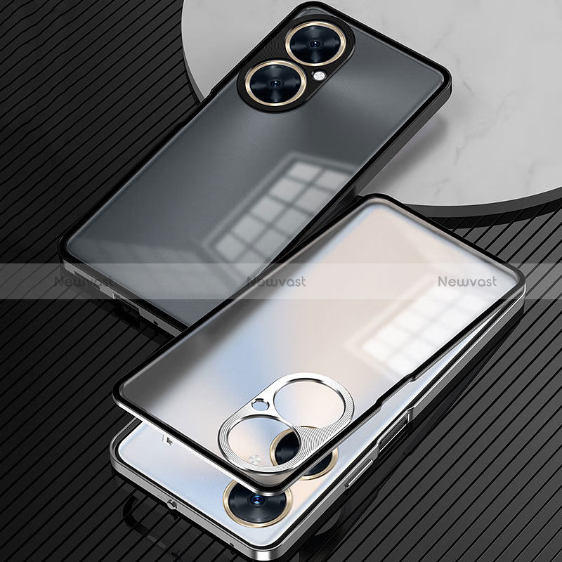 Luxury Aluminum Metal Frame Mirror Cover Case 360 Degrees P01 for Huawei Nova 11i