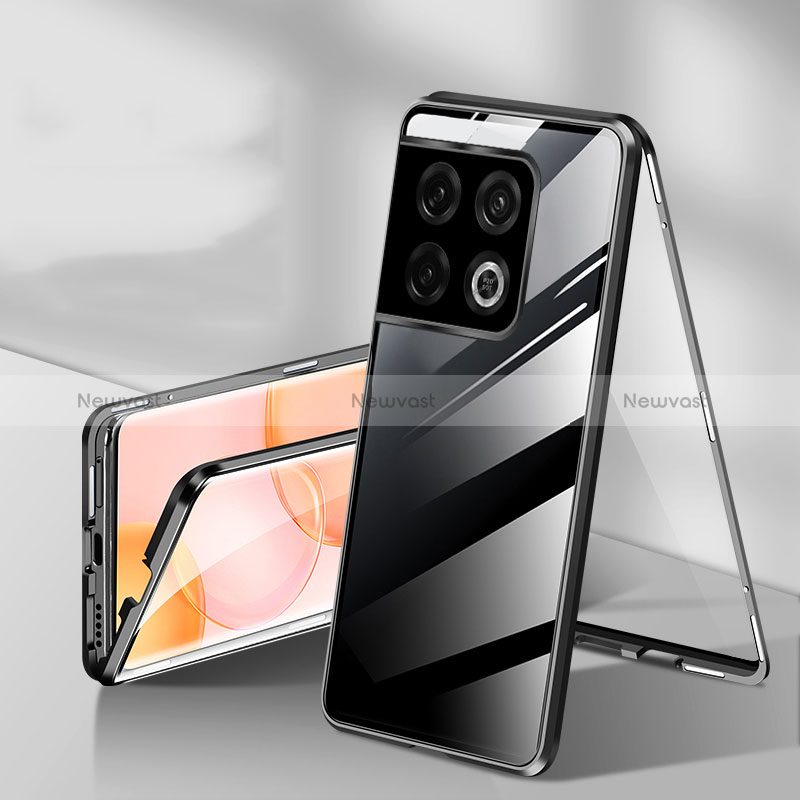 Luxury Aluminum Metal Frame Mirror Cover Case 360 Degrees P01 for OnePlus 10 Pro 5G