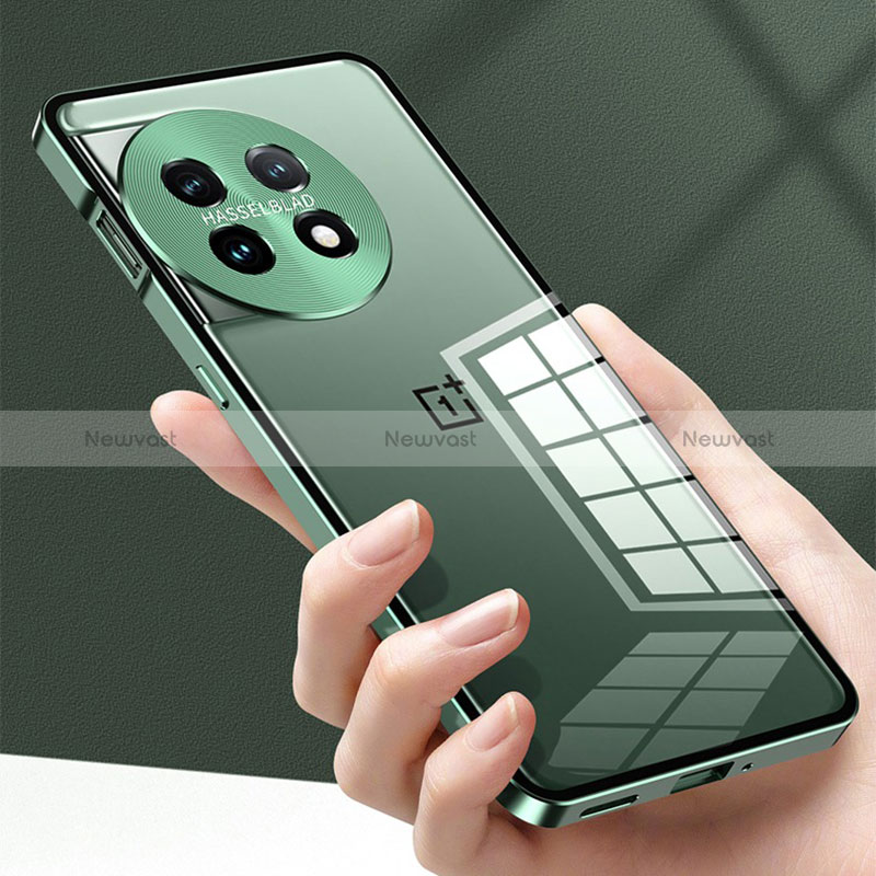 Luxury Aluminum Metal Frame Mirror Cover Case 360 Degrees P01 for OnePlus 11R 5G